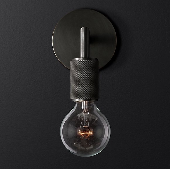 Бра RH Utilitaire Single Sconce Black Темная бронза в Омске | Loft Concept 