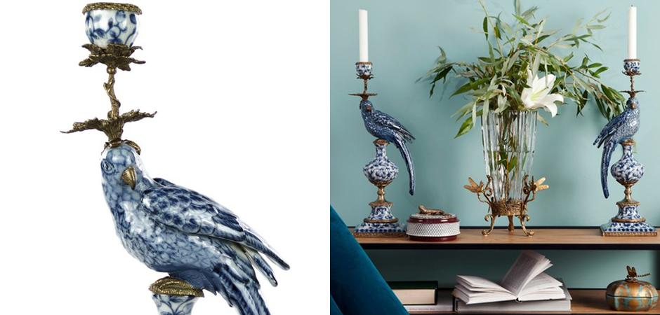 Подсвечник Blue and White Parrot Подсвечник Blue and White Parrot - Loft-Concept в Омске