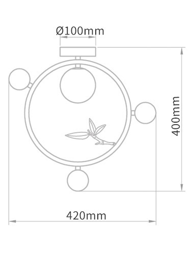 Потолочный светильник Metal Wood Ring Leaf в Омске