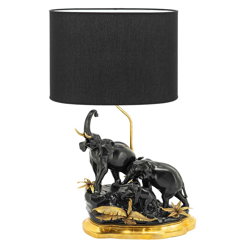 Настольная лампа ABHIKA TABLE LAMP ELEPHANT Черный Золотой в Омске | Loft Concept 