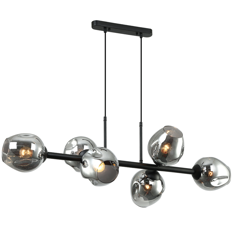 Люстра Branching Bubble Chandelier Line Gray Черный Серый (Gray) в Омске | Loft Concept 