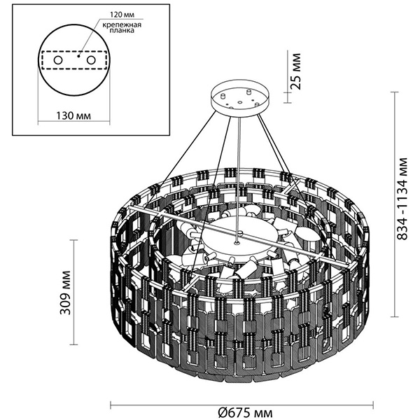 Люстра Ribbed Elements Pendant Round 67 в Омске