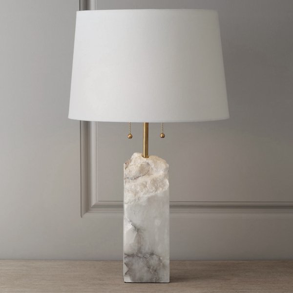 Настольная лампа Regina Andrew Raw Alabaster Lamp Белый Мрамор Bianco в Омске | Loft Concept 