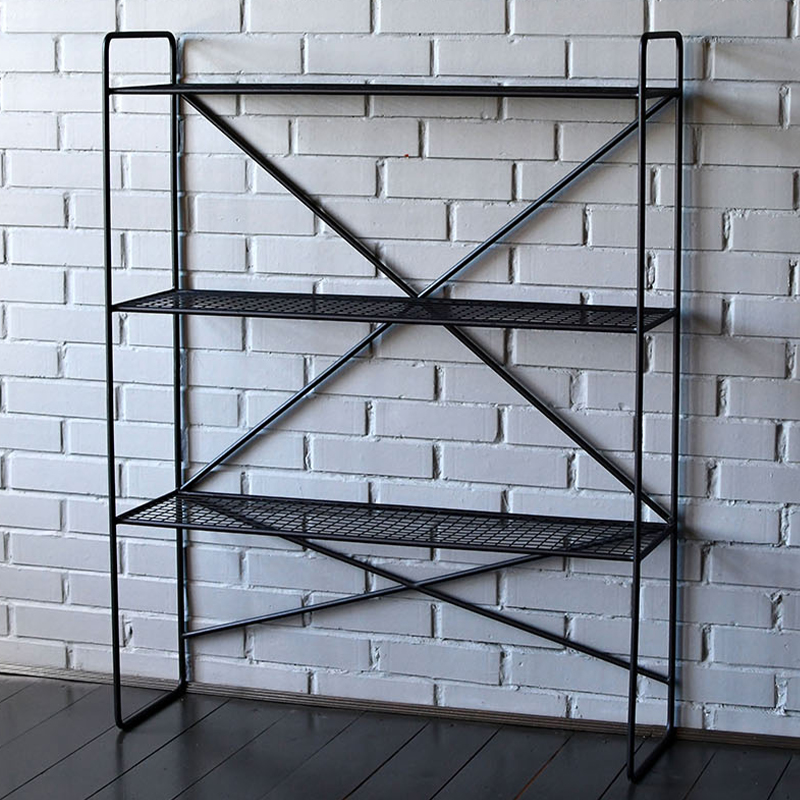 Стеллаж Ridley Black Industrial Metal Rust Rack Черный в Омске | Loft Concept 