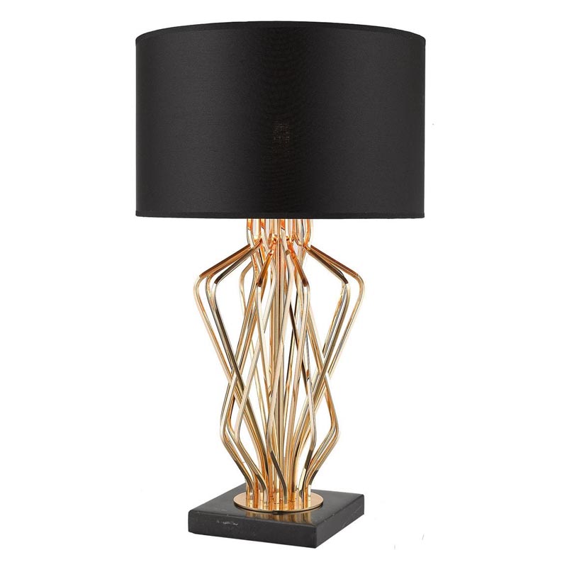 Настольная лампа Lester Table Lamp Черный Мрамор Nero Глянцевое золото Настольная лампа Lester Table Lamp Черный Мрамор Nero Глянцевое золото в Омске | Loft Concept