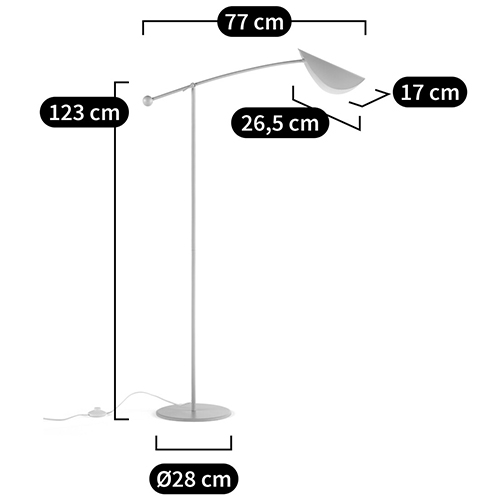 Торшер с поворотным плафоном Aracea Beige Floor Lamp в Омске