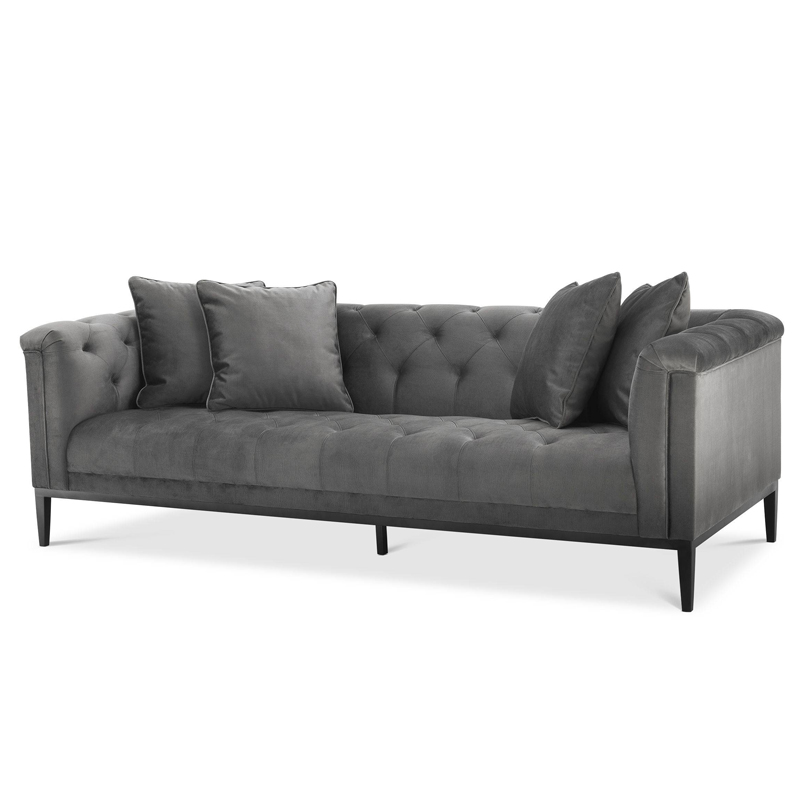 Диван Eichholtz Sofa Cesare Grey Серый Темная бронза в Омске | Loft Concept 