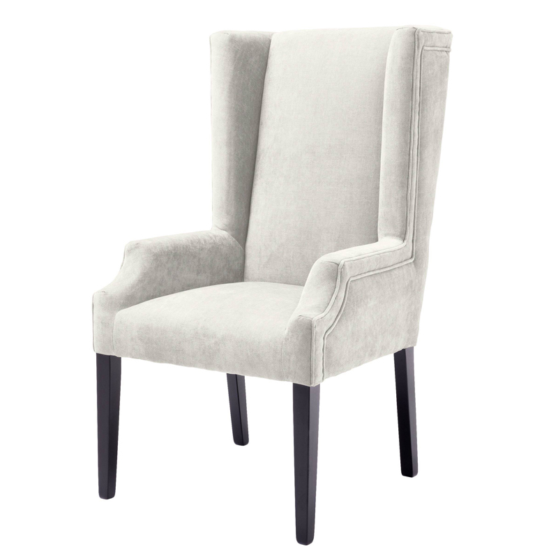 Стул Eichholtz Dining Chair Tempio sand Молочный Черный в Омске | Loft Concept 