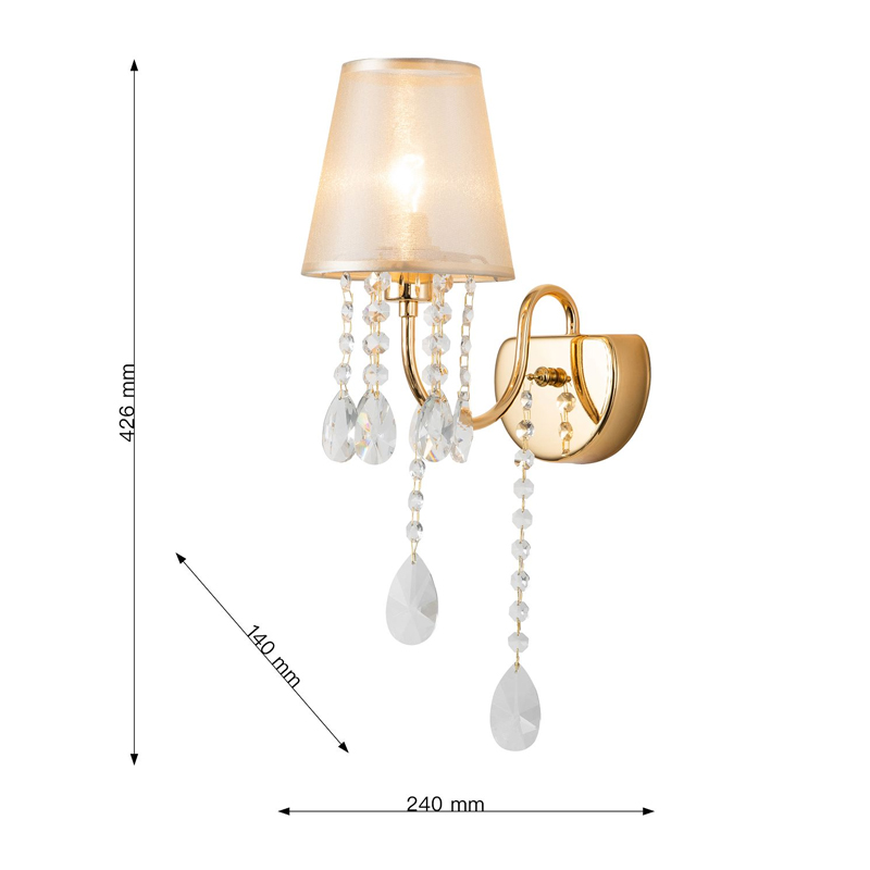 Бра золотого цвета с хрустальным декором Dainty Light Бра золотого цвета с хрустальным декором Dainty Light в Омске