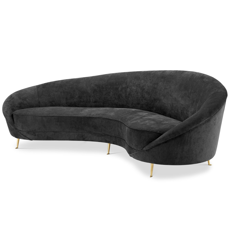 Диван Eichholtz Sofa Provocateur Black Черный Латунь в Омске | Loft Concept 