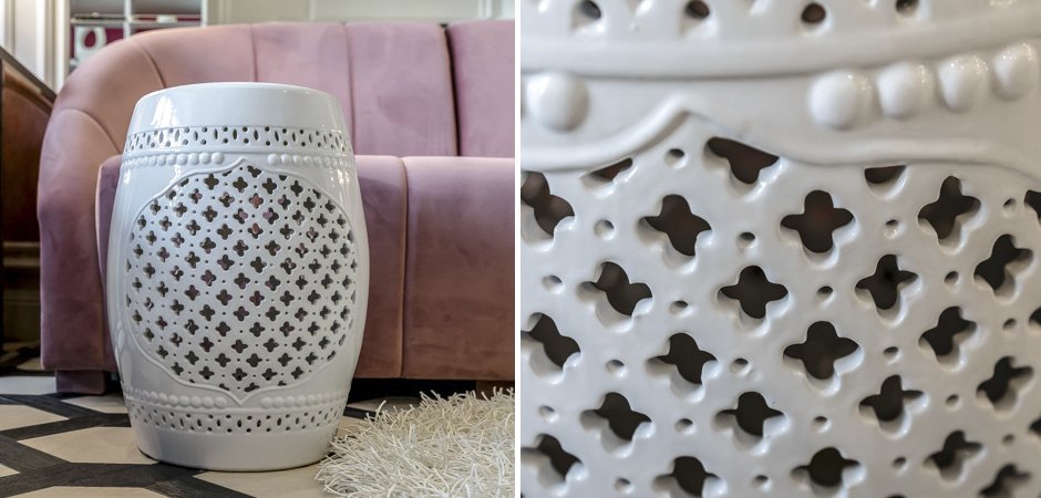 Керамический табурет Quatrefoil Garden Stool - White Керамический табурет Quatrefoil Garden Stool - White - Loft-Concept в Омске