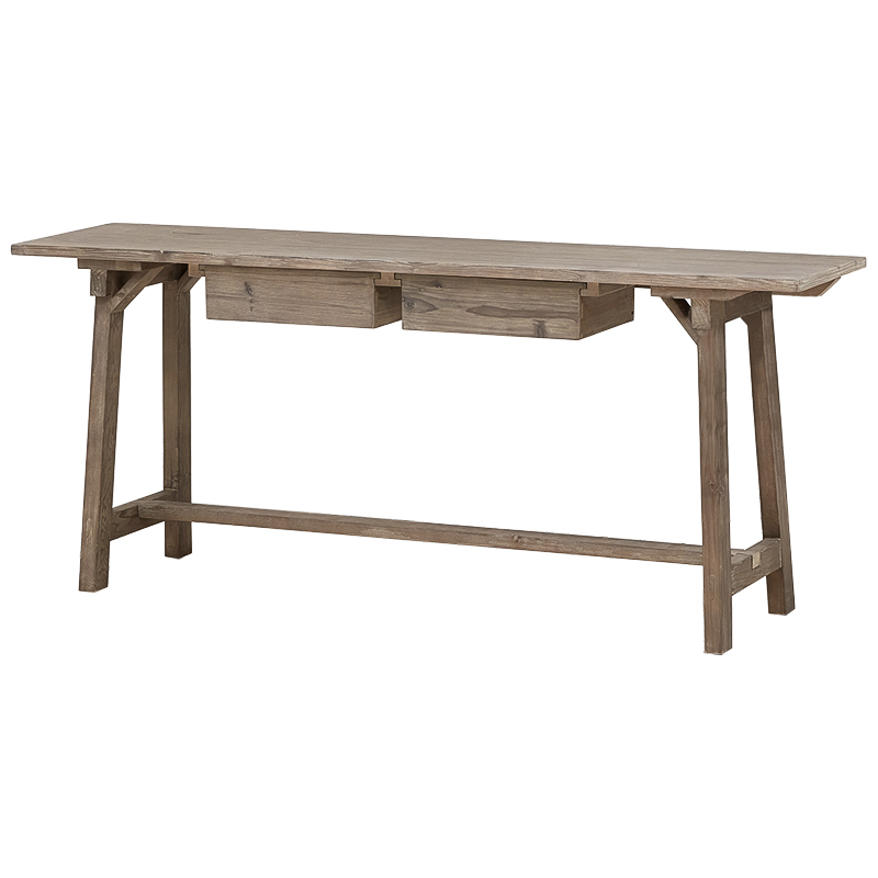 Консоль деревянная с ящиками Wood Jordan Console Table Коричневый Консоль деревянная с ящиками Wood Jordan Console Table Коричневый в Омске | Loft Concept