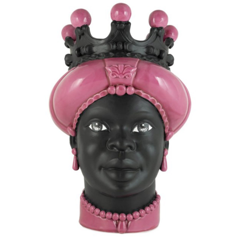 Ваза VASE MORO LADY CROWN DARK pink Черный Розовый в Омске | Loft Concept 