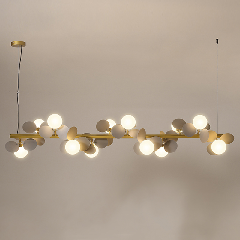 Люстра MATISSE Chandelier Line Золотой Белый Светло-серый в Омске | Loft Concept 