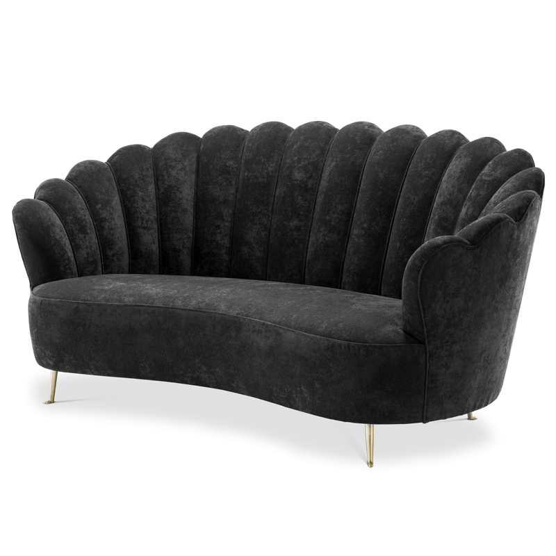 Диван Eichholtz Sofa Messina Black Черный Латунь в Омске | Loft Concept 