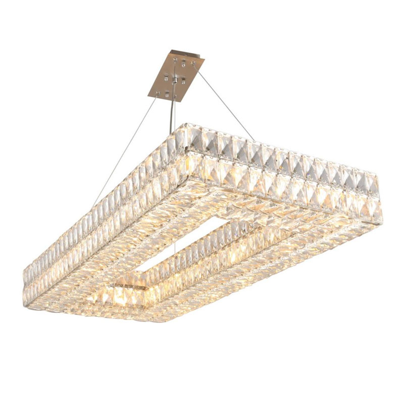 Люстра Crystal Regena Silver Rectangle Chandelier 100 Прозрачный Хром в Омске | Loft Concept 