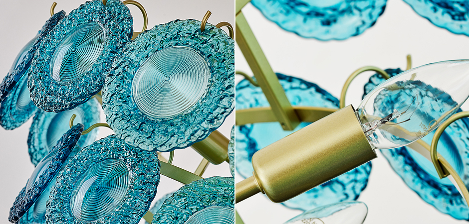 Люстра Blue Glass disk Chandelier Люстра Blue Glass disk Chandelier - Loft-Concept в Омске