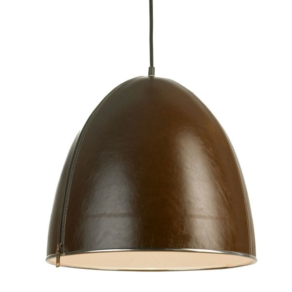 Подвесной светильник Leather Cone Brown Pendant  в Омске | Loft Concept 