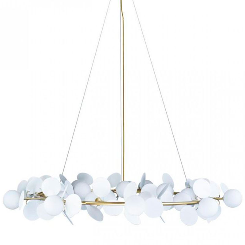 Люстра MATISSE Chandelier White диаметр 130 Белый Золотой в Омске | Loft Concept 