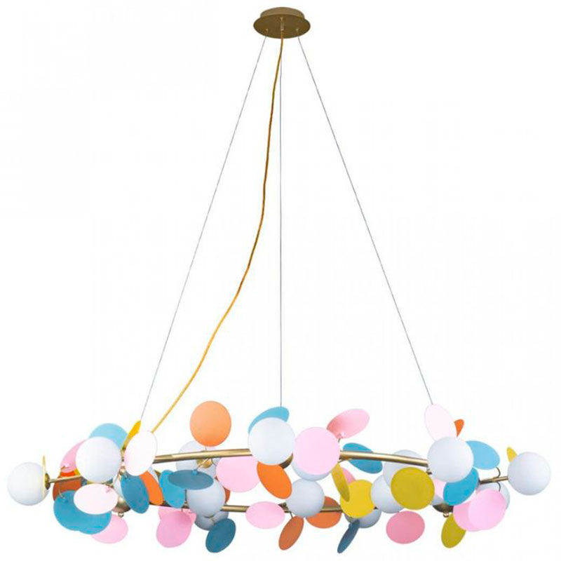 Люстра MATISSE Chandelier circle multicolor диаметр 130 Мульти Золотой в Омске | Loft Concept 