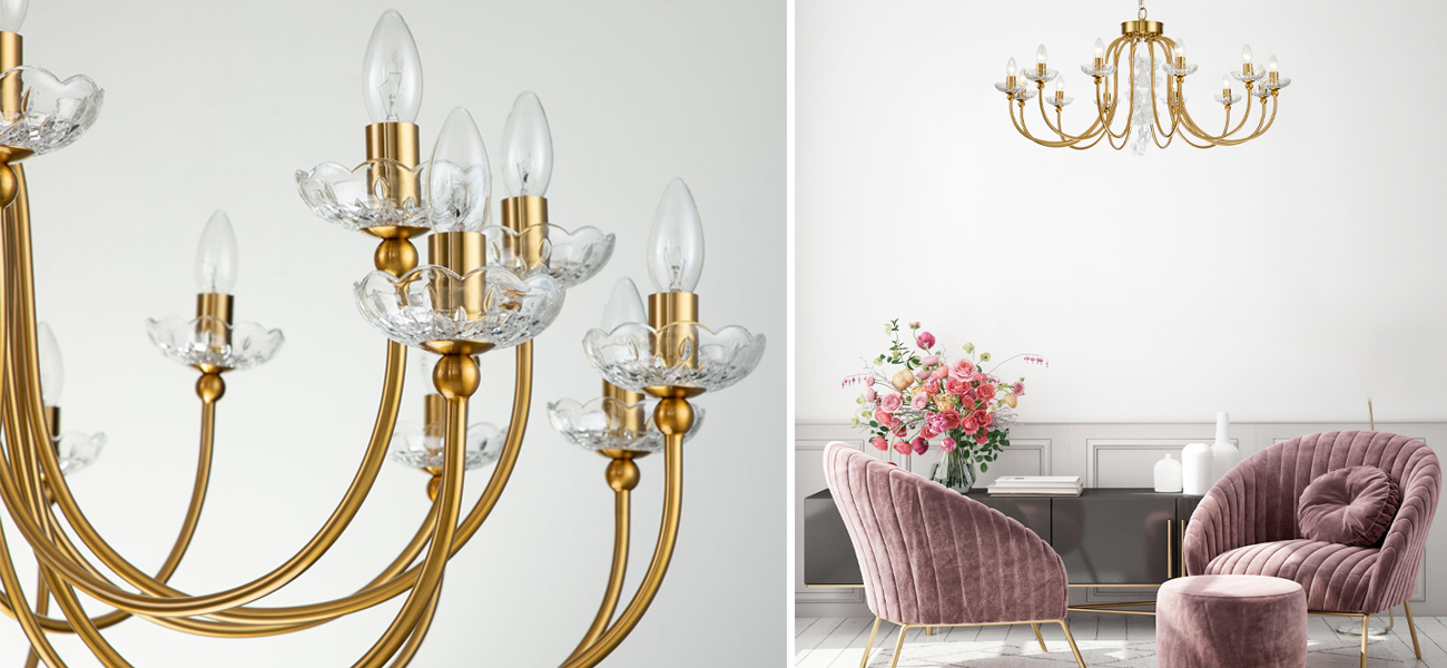 Большая люстра с прозрачными блюдцами Flowerbed - фото №1