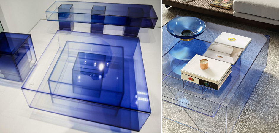 Кофейный Стол Null Blue Glass Clear Transition Color Coffee Table by Studio Buzao Customizable Кофейный Стол Null Blue Glass Clear Transition Color Coffee Table by Studio Buzao Customizable - Loft-Concept в Омске