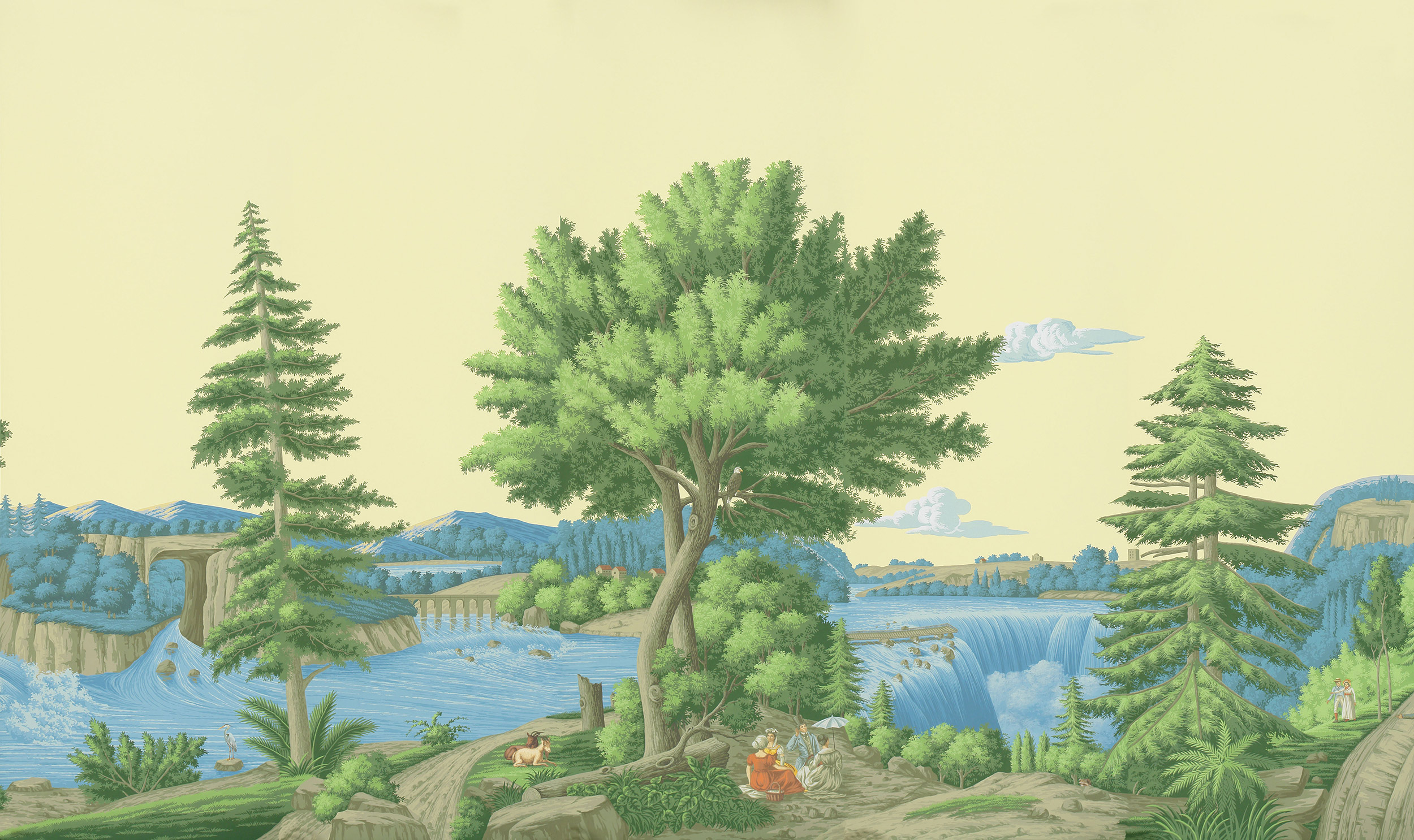 Обои ручная роспись North American River Views Dufour on scenic paper Обои ручная роспись North American River Views Dufour on scenic paper - постер Loft-Concept в Омске