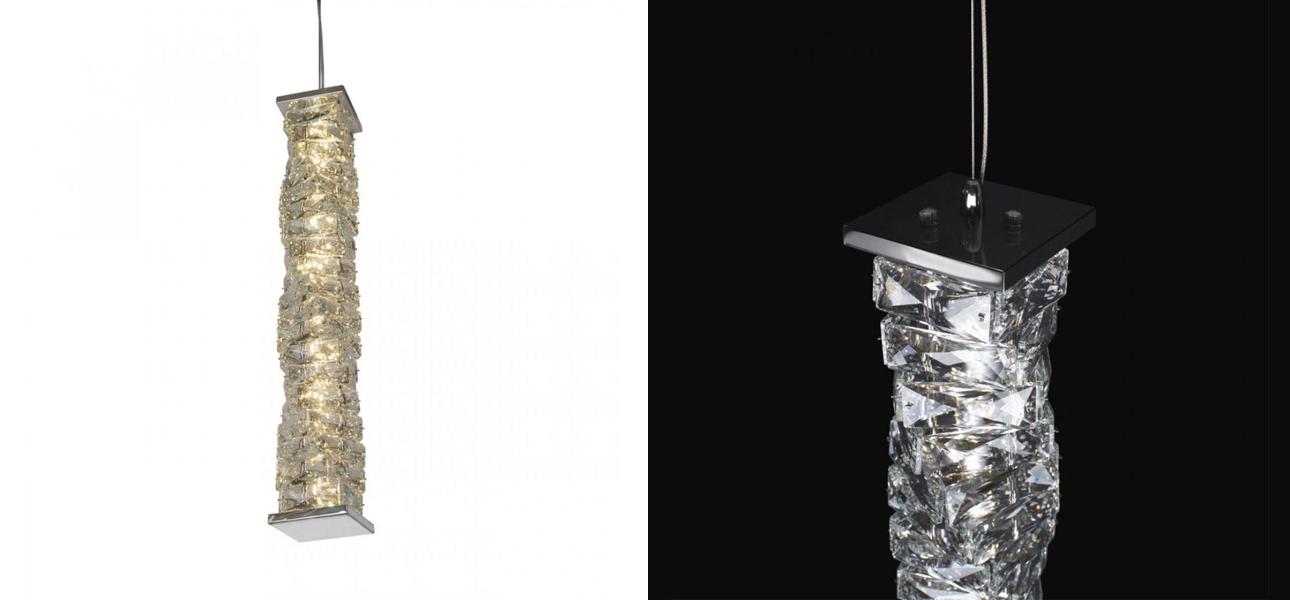 Подвесной Светильник Хрустальный Transparent Cubes Серебро 60 см - фото