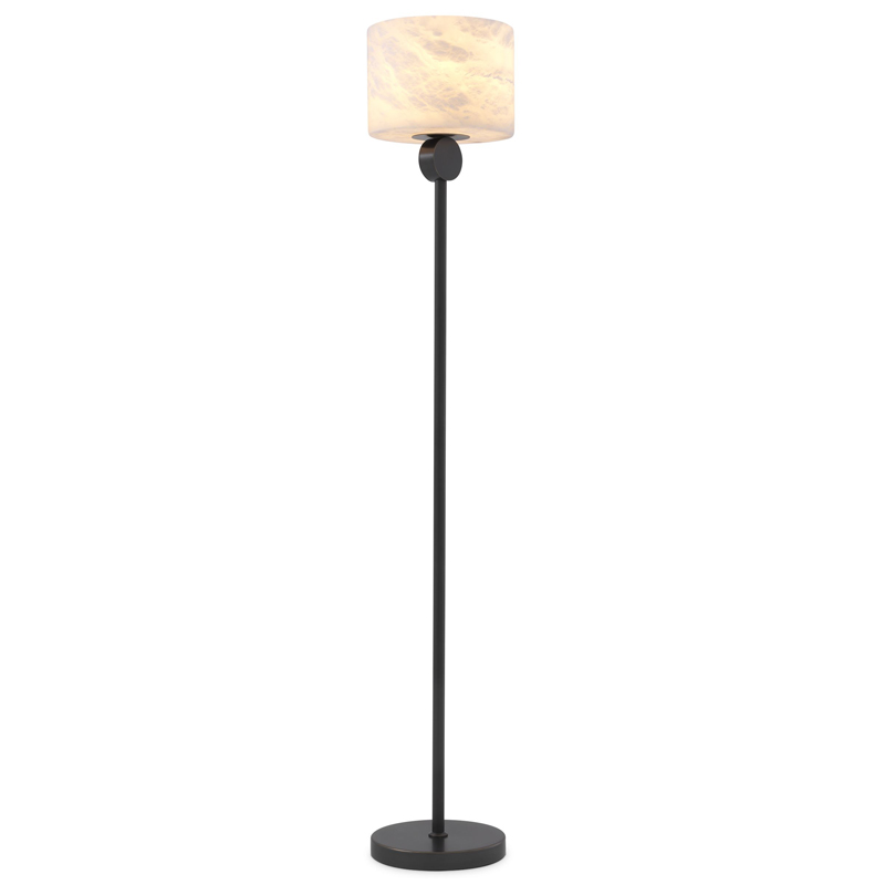 Торшер Eichholtz Floor Lamp Etruscan Bronze Темная бронза Белый в Омске | Loft Concept 