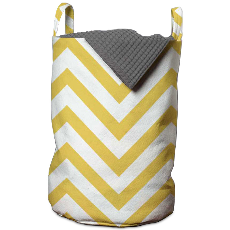 Корзина Mustard Chevron Basket Горчичный Белый в Омске | Loft Concept 