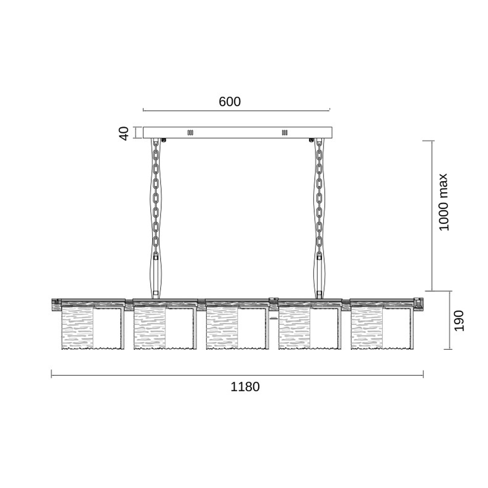Люстра линейная с текстурными овальными абажурами Splendor Palace Style в Омске