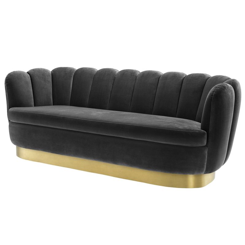 Диван Eichholtz Sofa Mirage dark grey Серый Латунь в Омске | Loft Concept 