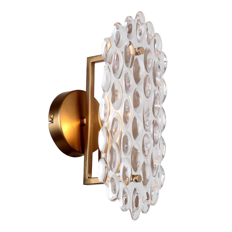 Бра Textured Glass Chandelier sconce oval Глянцевое золото Прозрачное Стекло в Омске | Loft Concept 