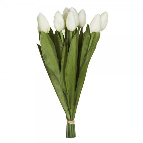 Декоративный искусственный цветок Bouquet Of White Tulips Белый Зеленый в Омске | Loft Concept 