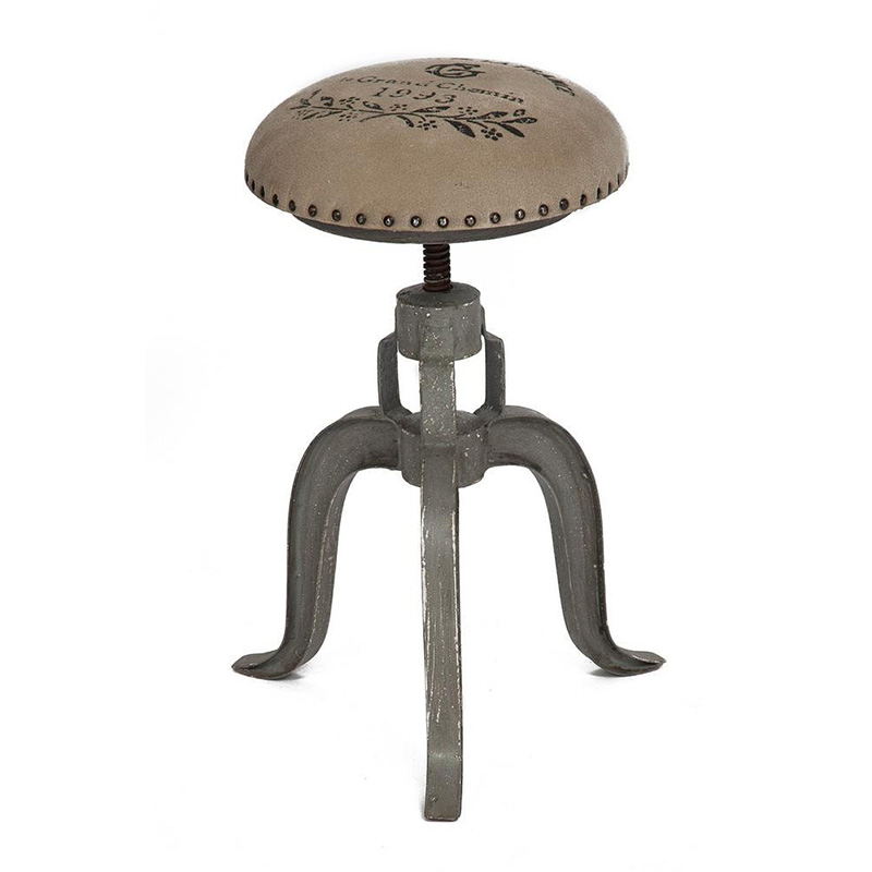 Барный стул Antique Metal Bar Stool Серый Бежево-серый в Омске | Loft Concept 