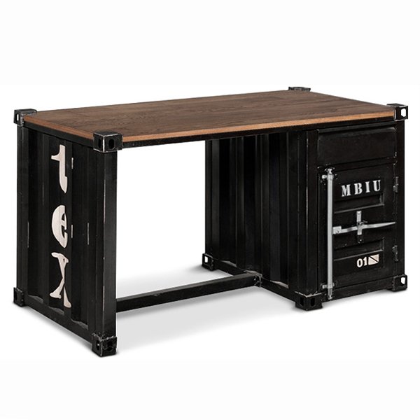 Письменный стол Metal & Oak Sea Container Desk Дуб темный в Омске | Loft Concept 