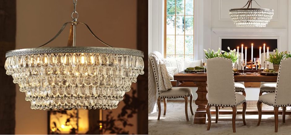 Люстра Clarissa Glass Drop Petite Round Chandelier Люстра Clarissa Glass Drop Petite Round Chandelier - Loft-Concept в Омске