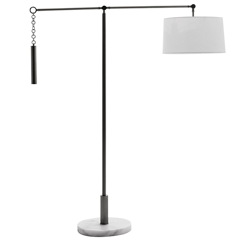 Торшер Arteriors NEWARK FLOOR LAMP Black Черный Белый в Омске | Loft Concept 