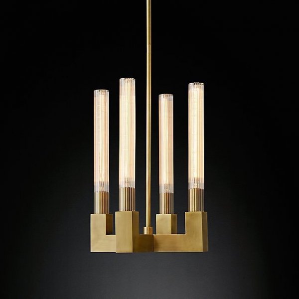 Люстра RH CANELLE Pendant lamp 4 Modern Brass Латунь в Омске | Loft Concept 