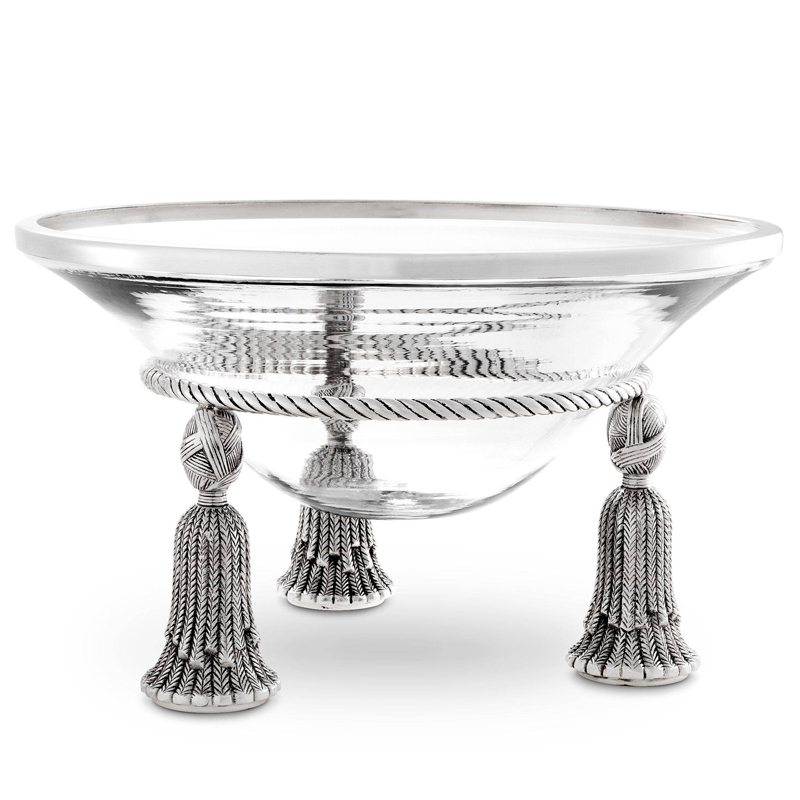 Чаша Eichholtz Bowl Tassel silver Прозрачный Серебряный в Омске | Loft Concept 