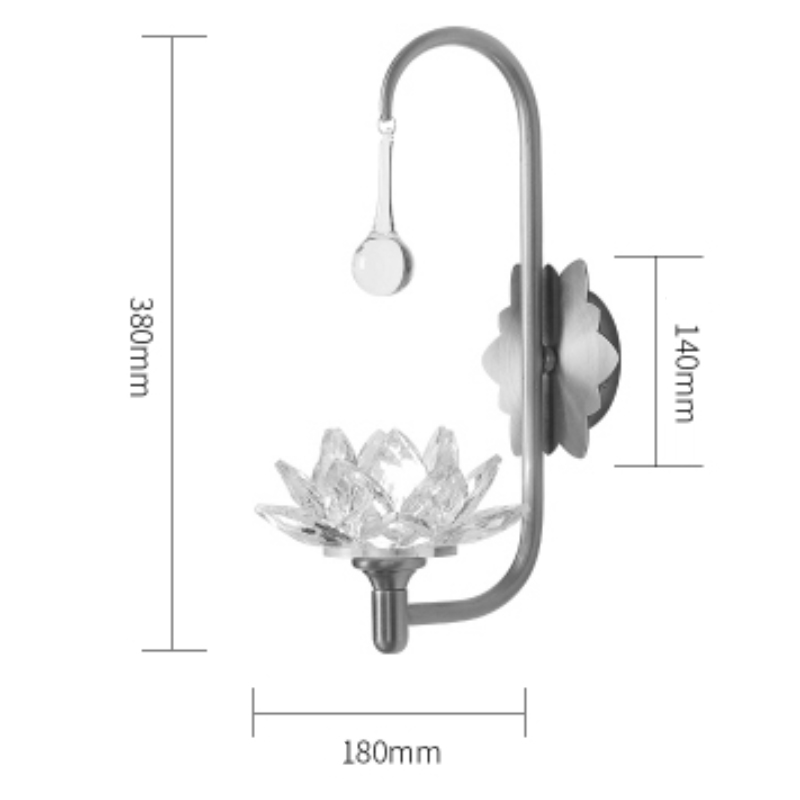 Хрустальный настенный светильник Цветок Лотоса Lotus flower Wall Clear Glass A в Омске