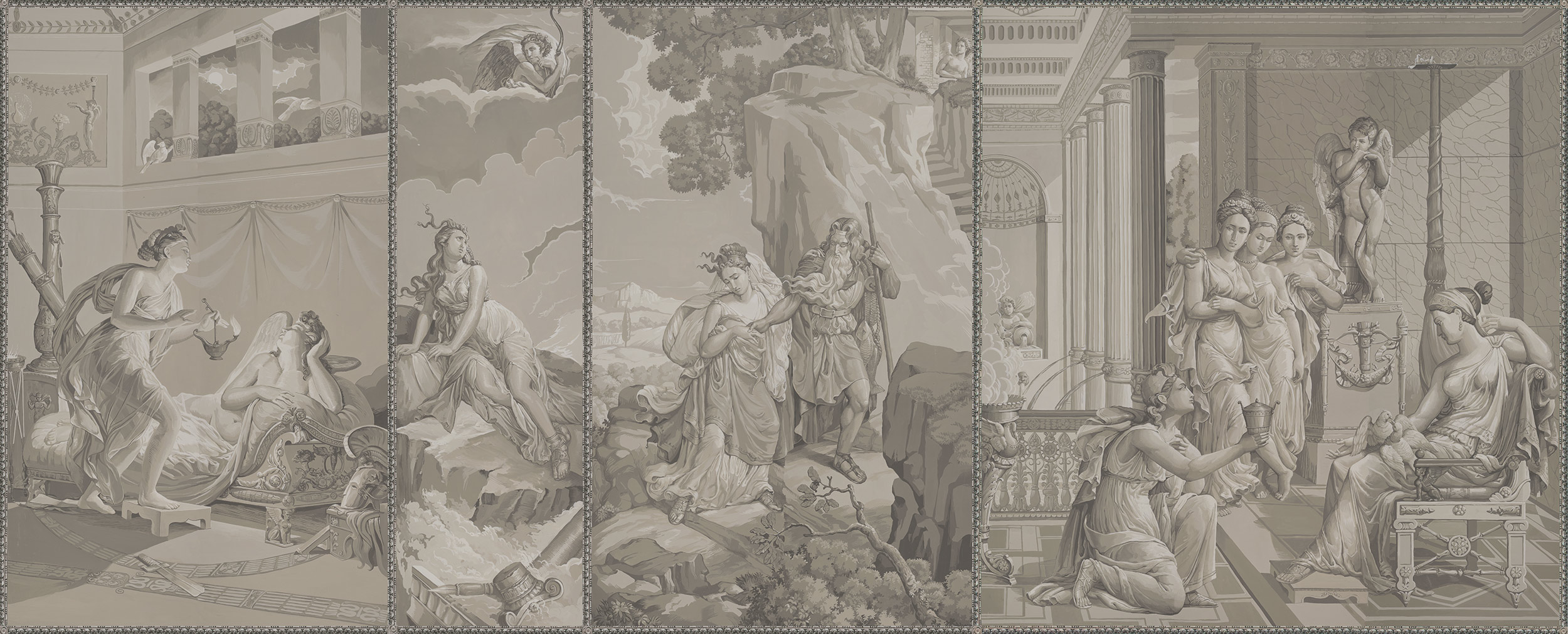 Обои ручная роспись Cupid & Psyche Terre Fonc?e on scenic paper Обои ручная роспись Cupid & Psyche Terre Fonc?e on scenic paper - постер Loft-Concept в Омске
