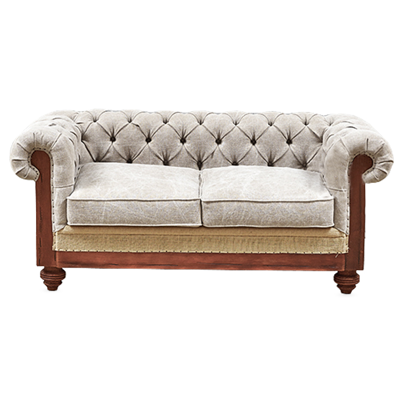 Диван Deconstructed Chesterfield Sofa double Ivory Коричневый Бежево-серый в Омске | Loft Concept 