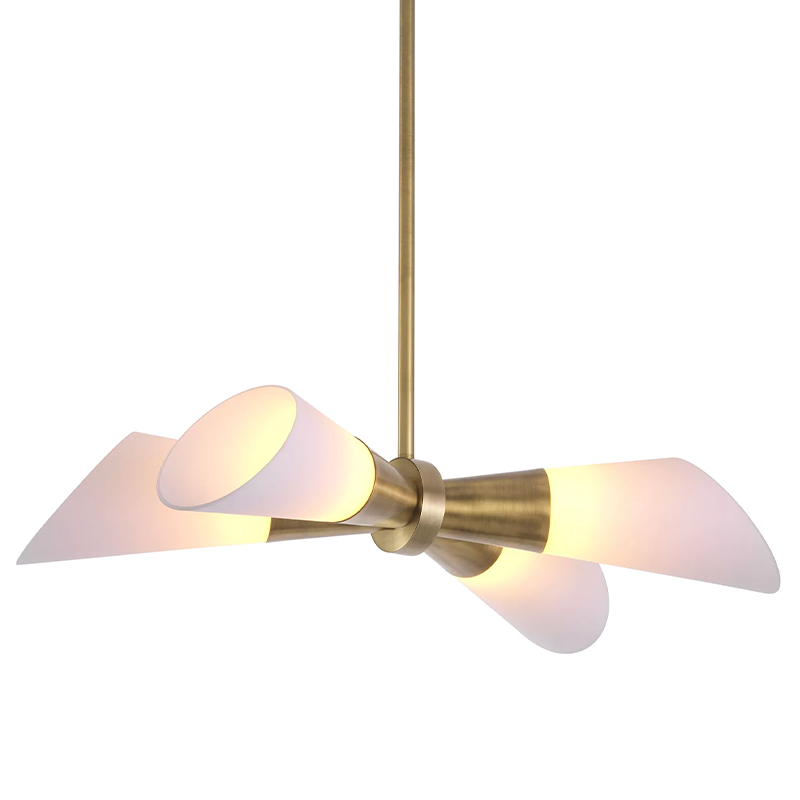 Люстра Eichholtz Ceiling Lamp Papillon Латунь Белый в Омске | Loft Concept 