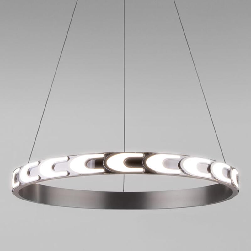 Люстра Maoris Ring Horizontal Chandelier D60 Никель Сатин в Омске | Loft Concept 