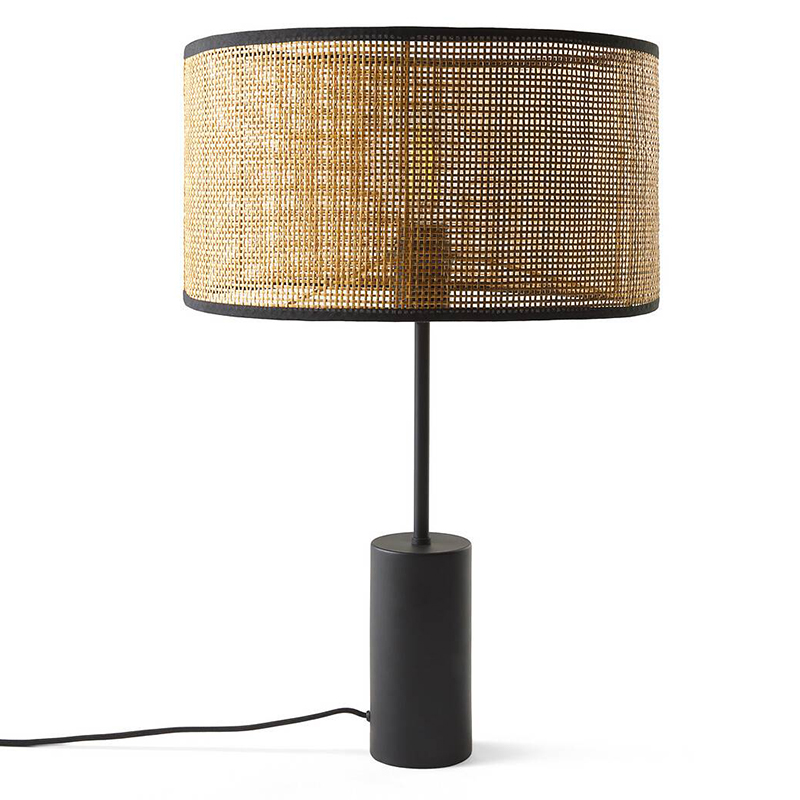 Настольная лампа Solvei Wicker Table lamp Черный Коричневый в Омске | Loft Concept 