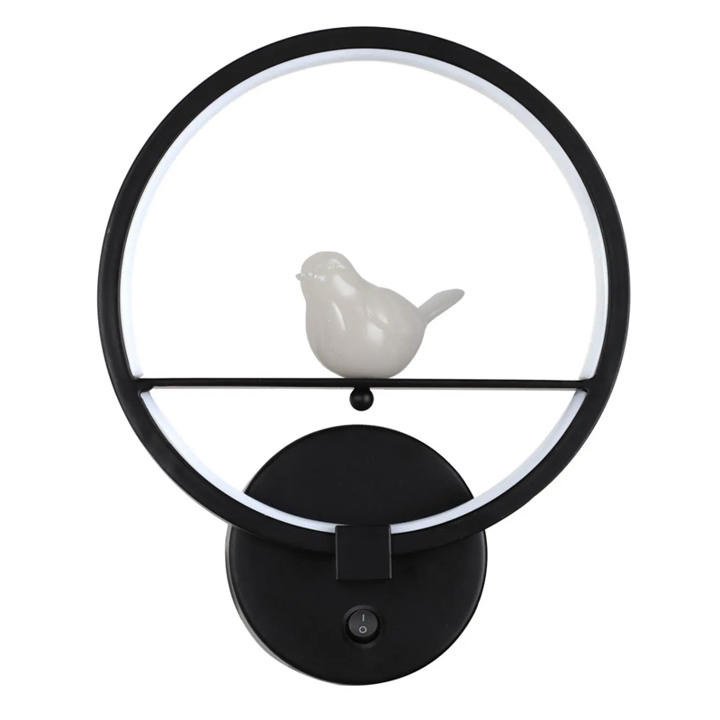 Бра Bird Ring Sconce black Черный в Омске | Loft Concept 