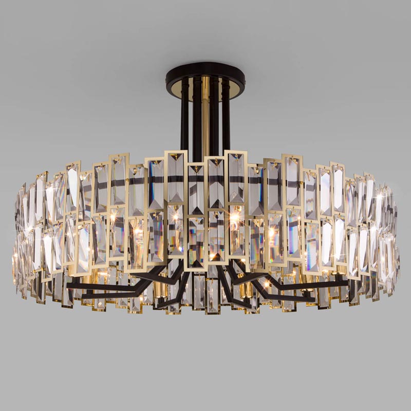 Потолочная люстра Darkness Chandelier gold 71 Черный Прозрачный (Transparent) Золотой в Омске | Loft Concept 