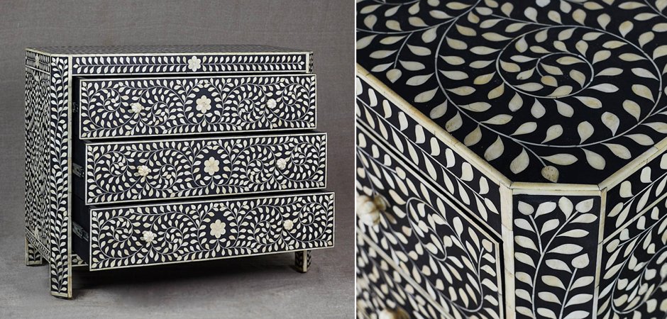 Комод с инкрустацией костью Inlaid Bone Flowers Комод с инкрустацией костью Inlaid Bone Flowers - Loft-Concept в Омске