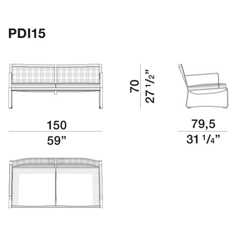 Двухместный уличный диван PHOENIX Sofa в Омске